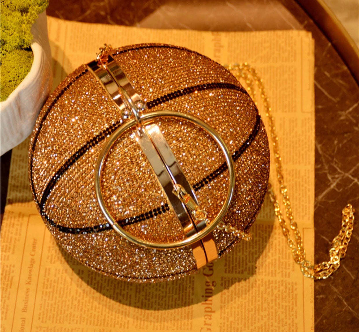 Rhinestone basketball purse - Miracle Shoetique