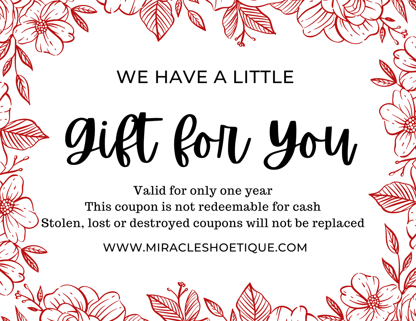 Gift Cards - Miracle Shoetique